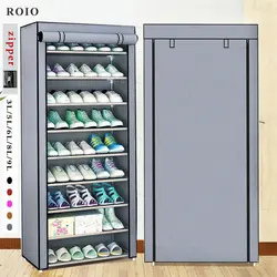Armario de zapatos de tela multicapa, organizador de zapatos desmontable fácil, soporte a prueba de polvo para el hogar, dormitorio, entrada, ahorro de espacio