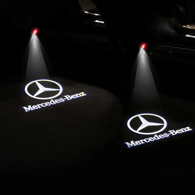 2 шт. автомобильный светильник для двери автомобиля, светильник для Mercedes Benz W205 W176 W246 W242 W212 E A B C GLA GL ML Class, Лампа для проектора