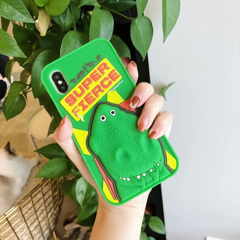 Силиконовые чехлы для Apple Iphone 6, 6s, 7, 8 Plus, мультяшный милый Toy Story rex, зеленый динозавр, чехол для IPhone 11 Pro, X, XR, XS MAX