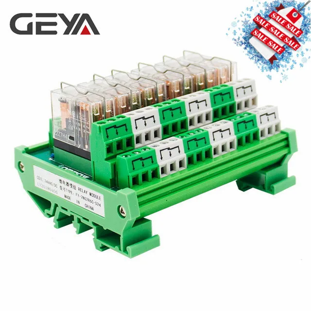 GEYA 2NG2R 6-канальный релейная плата электронные DPDT PLC 12V 24V AC DC релейных платов 2NO 2NC