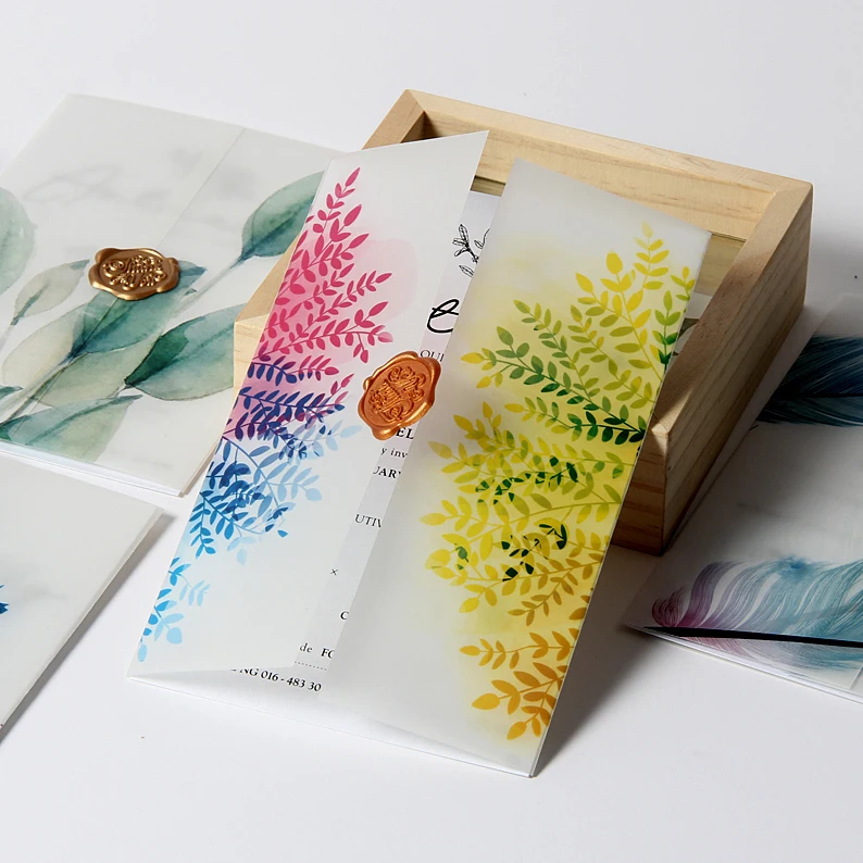  20pcs Sulphuric acid paper Wedding invitation card tracing paper Personality contracted personality - 10000038968805