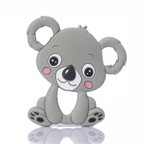 Food Grade Silicone Pandents DIY Teething Toys Silicone Teether Cartoon Animals For Teeth Tiny Rod Baby Teethers Gift