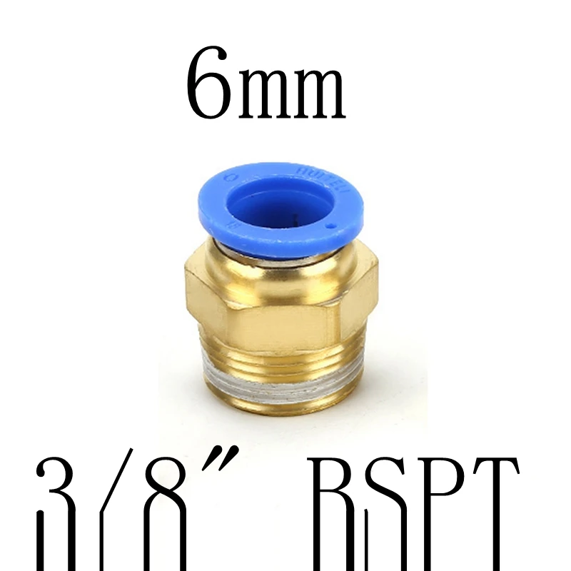 PC6-03 4 мм 6 мм 8 мм 10 мм 12 мм трубка до 1/" 1/4" 3/" 1/2" BSP с наружной резьбой прямой одно касание воздуха для пневматического монтажа трубопровода быстрый разъем - Цвет: PC6-03