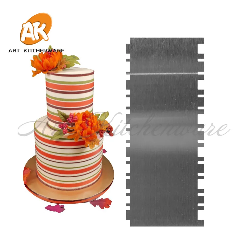 

Two Side Mulit Sawtooth Stainless Steel Cake Scraper Cake Comb Butter Cream Smoother Baking Pastry Spatulas Cake Decorating Tool