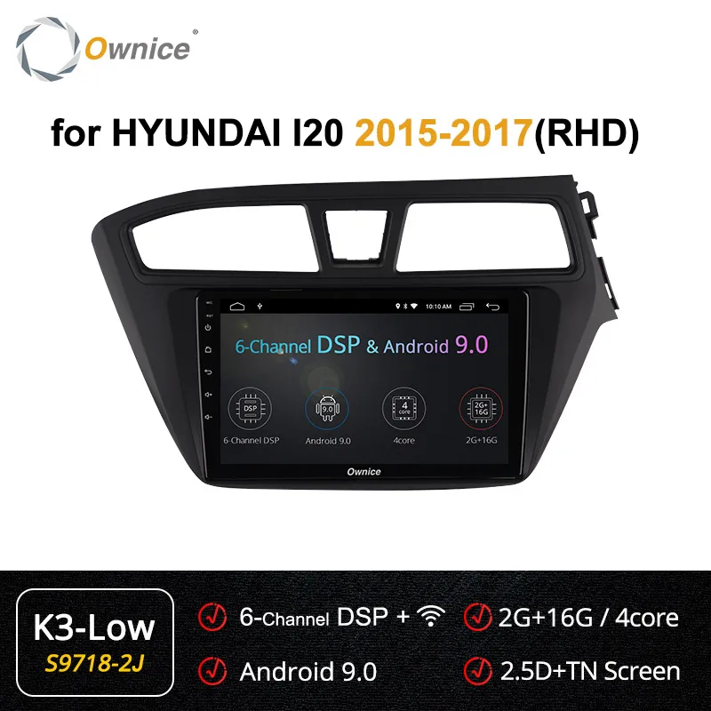 S9718-2 K3 LOW Ownice Android 9,0 Восьмиядерный 360 panorama K3 K5 K6 Автомагнитола стерео для hyundai I20-gps CD DVD плеер DSP 4G LTE оптический - Цвет: S9718-2 K3 LOW