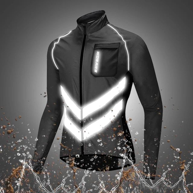 WOSAWE Reflective Cycling Jackets Men Breathable Waterproof Lightweight Rain Windbreaker Coat Bicycle Cycle MTB Bike Clothing BL218B