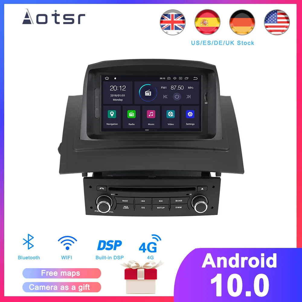 Автомобильный DVD плеер DSP Android 10 0 GPS навигация для Renault Megane 2 Fluence 2002 2008 спутниковая