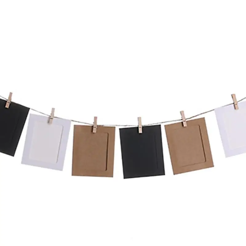 10pcs Kraft Paper Photo Frame For Pictures Photo DIY Baby Photo Holder Wedding Photo Frame Display Modern Art Wall Decor