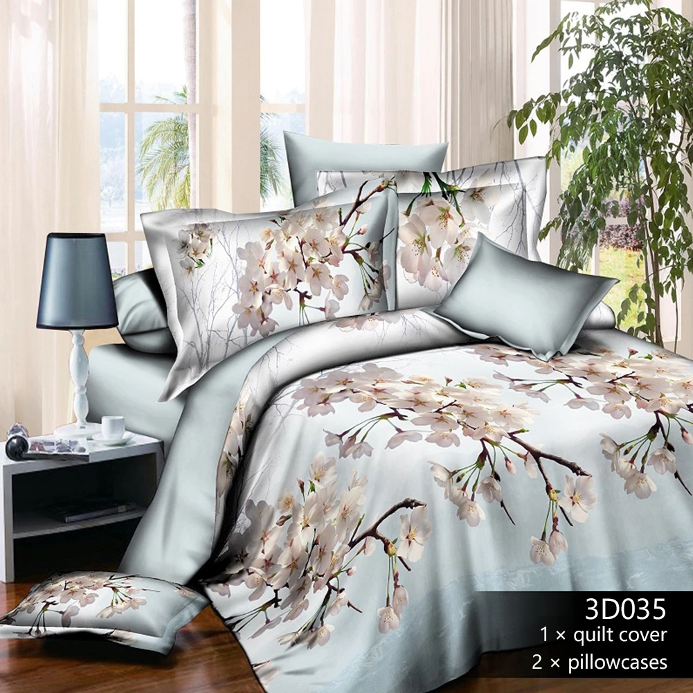 

3d Rose Print Bedding Sets Queen Size 3 Pcs Bed Linen Sets Bedroom Hotel Home Duvet Cover Set Bedding Sets Pillowcase Set