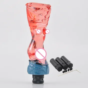 

Gear Shift Knob Half Naked Sexy Lady Goddess Red Crystal Hand Brake Lever For Universal