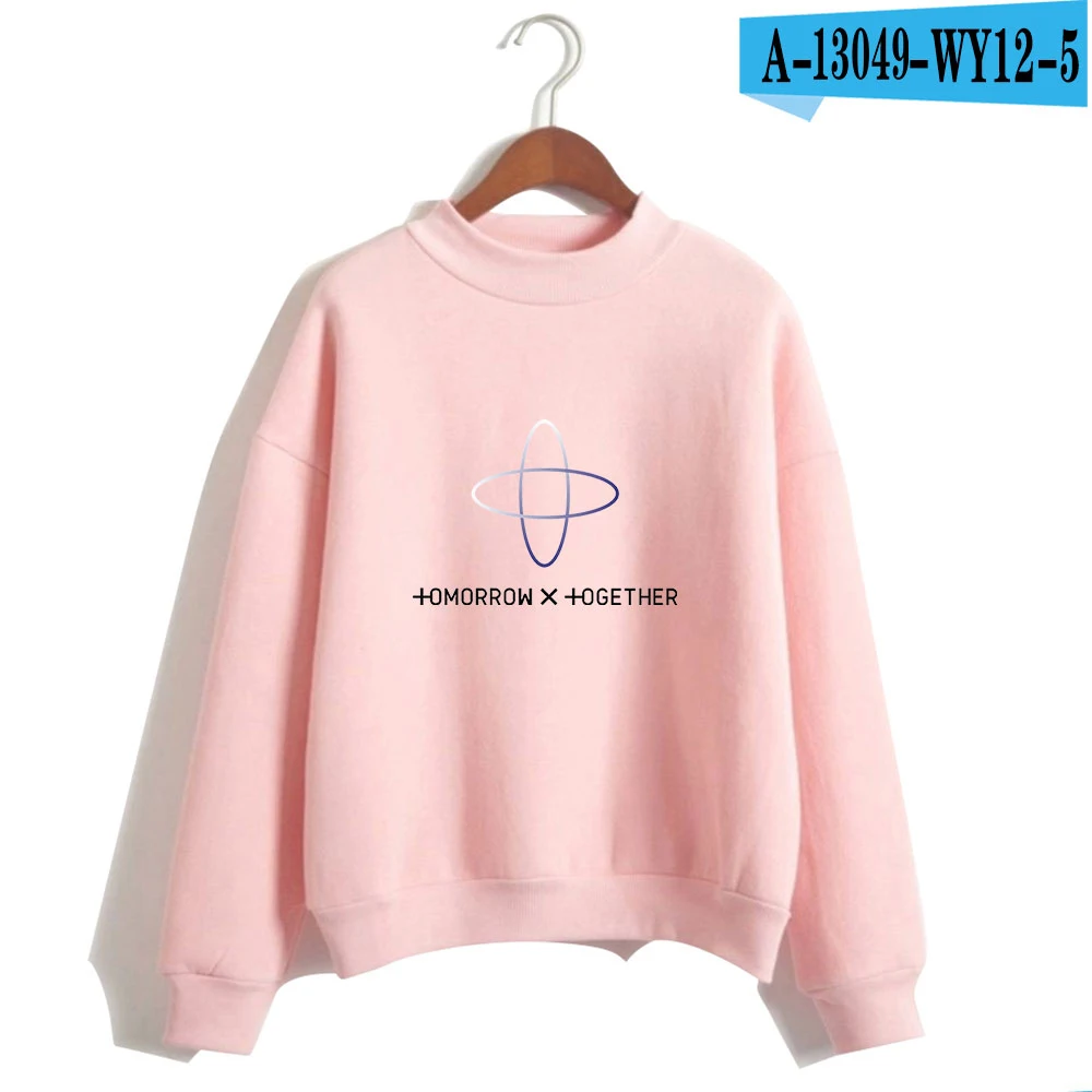 TXT harajuku модная водолазка с круглым вырезом толстовки Kpop Женская одежда оверсайз хип-хоп Bangtan Одежда для мальчиков новое поступление - Цвет: Pink
