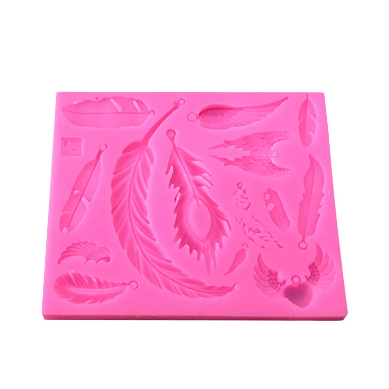 3D перо силиконовые формы Gumpaste помадка Шоколадные конфеты кекс формы украшения торта инструменты DIY Ювелирные изделия Форма для полимерной глины