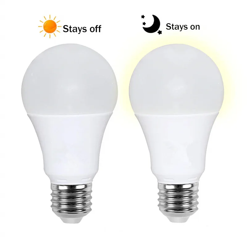 

E27 B22 110V 220V 10W 15W LED Light Sensor Bulb Automatic On/Off Night Lamp Dusk to Dawn Security Light for Indoor Outdoor
