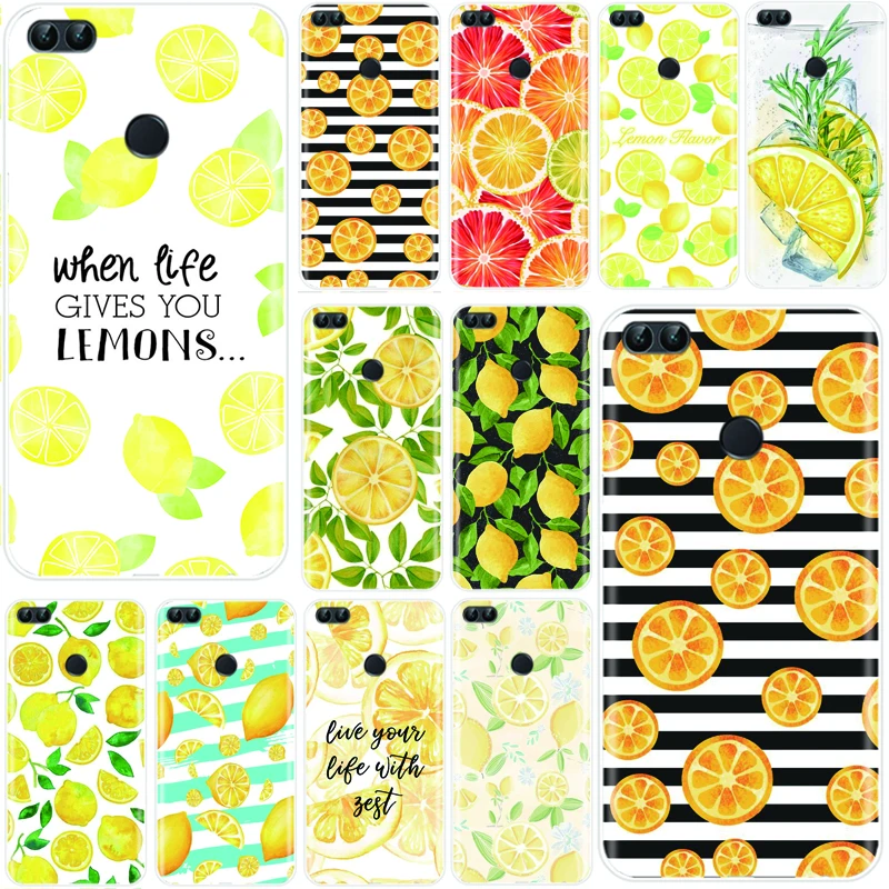 INS fruit lemon orange Smart Cover Soft Silicone TPU Phone Case For Huawei P9 P10 P20 PLUS P8 P30 lite PRO | Мобильные телефоны и