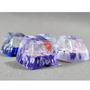 

Deep Sea Jellyfish Design Backlight Resin Keycaps For Cherry Switch Mechanical Gaming Keyboard SA OEM R1234 Customized Key Cap