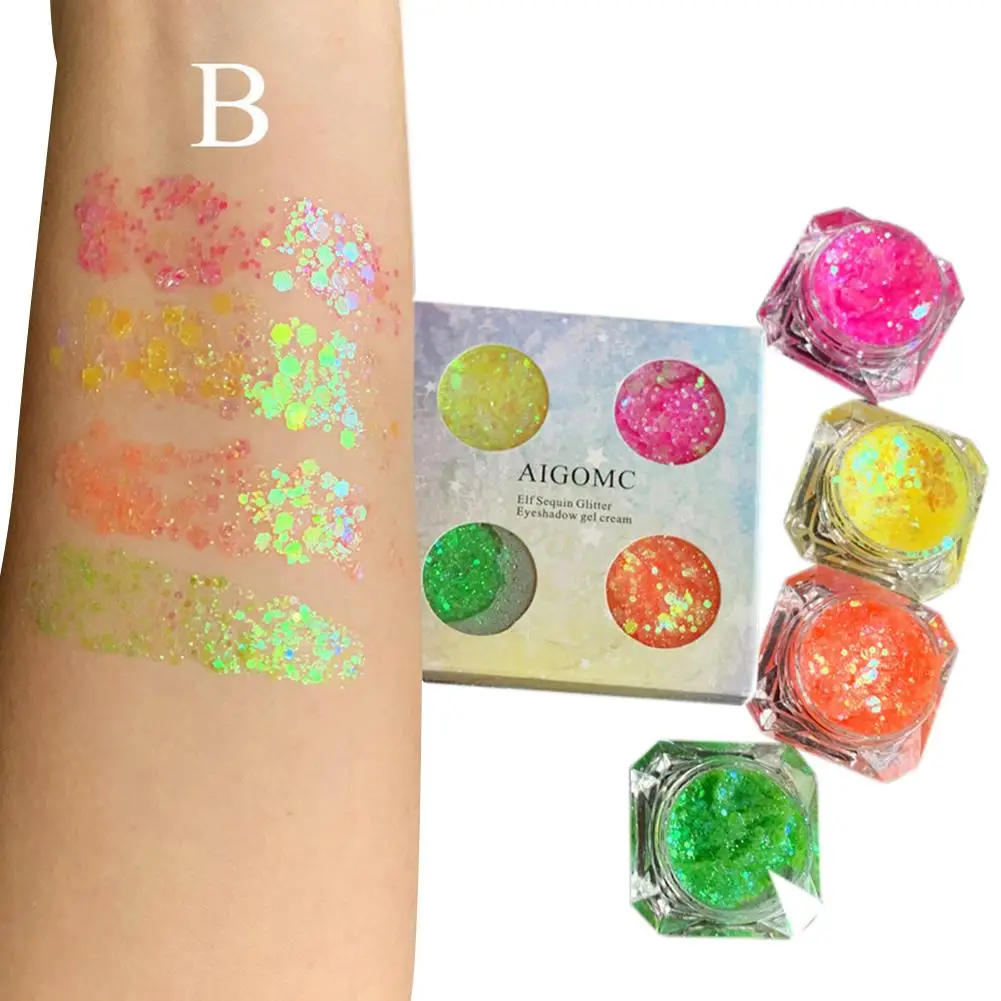 Festival Glitter Sequins Gel For Face Nails Eyes Lips Hair Body Glitter For Masquerade Halloween Party Christmas - Цвет: B