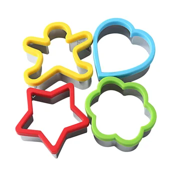 

4pcs Cute Cartoon Cookie Cutters Stainless Steel Biscuit Molds for Home Kitchen Baking (Random Shape)
