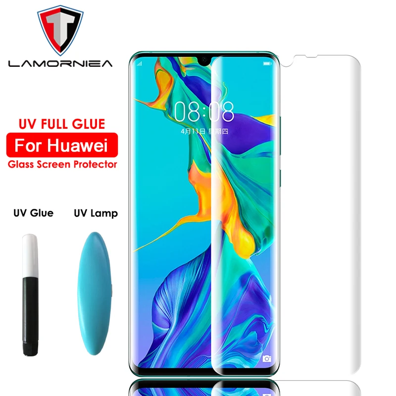 

UV Full Glue Tempered Glass for Huawei P30 Pro Screen Protector P30 Lite 21D UV Glass Film For Huawei P20 Mate 20 30 Pro Lite