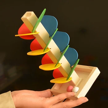 

New Children's DIY Wooden Toy Color Building Blocks Leaves Tower Rolling Ball Running Track Game Toys Kids Baby Educational Toys