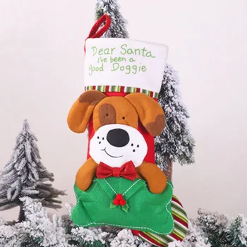 

1xChristmas Stocking Sock Santa Candy Gift Bag Xmas Tree Hanging Decoration