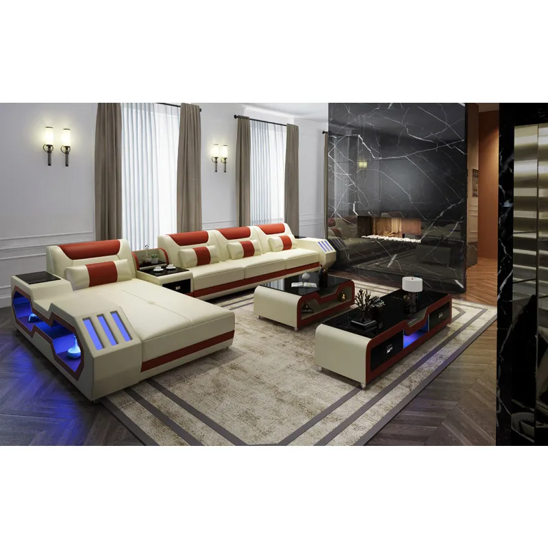 Оранжевые наборы мебели для гостиной современный l-образный секционный диван