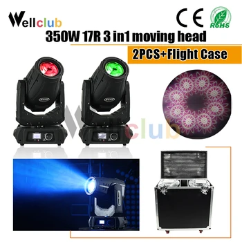 

2pcs With FlightCase 350W YODN Beam 17R Moving Head Light Beam Spot Wash 3in1 Dmx Dj Light Stage Light For Disco Bar