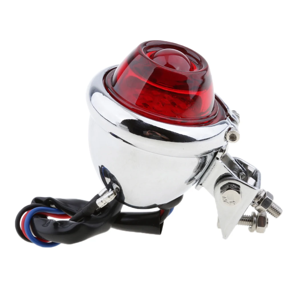 Motorcycle Rear Tail Brake Light Stop Lamp Red LED  3 Wires Connection For Harley Bobber Cafe Racer