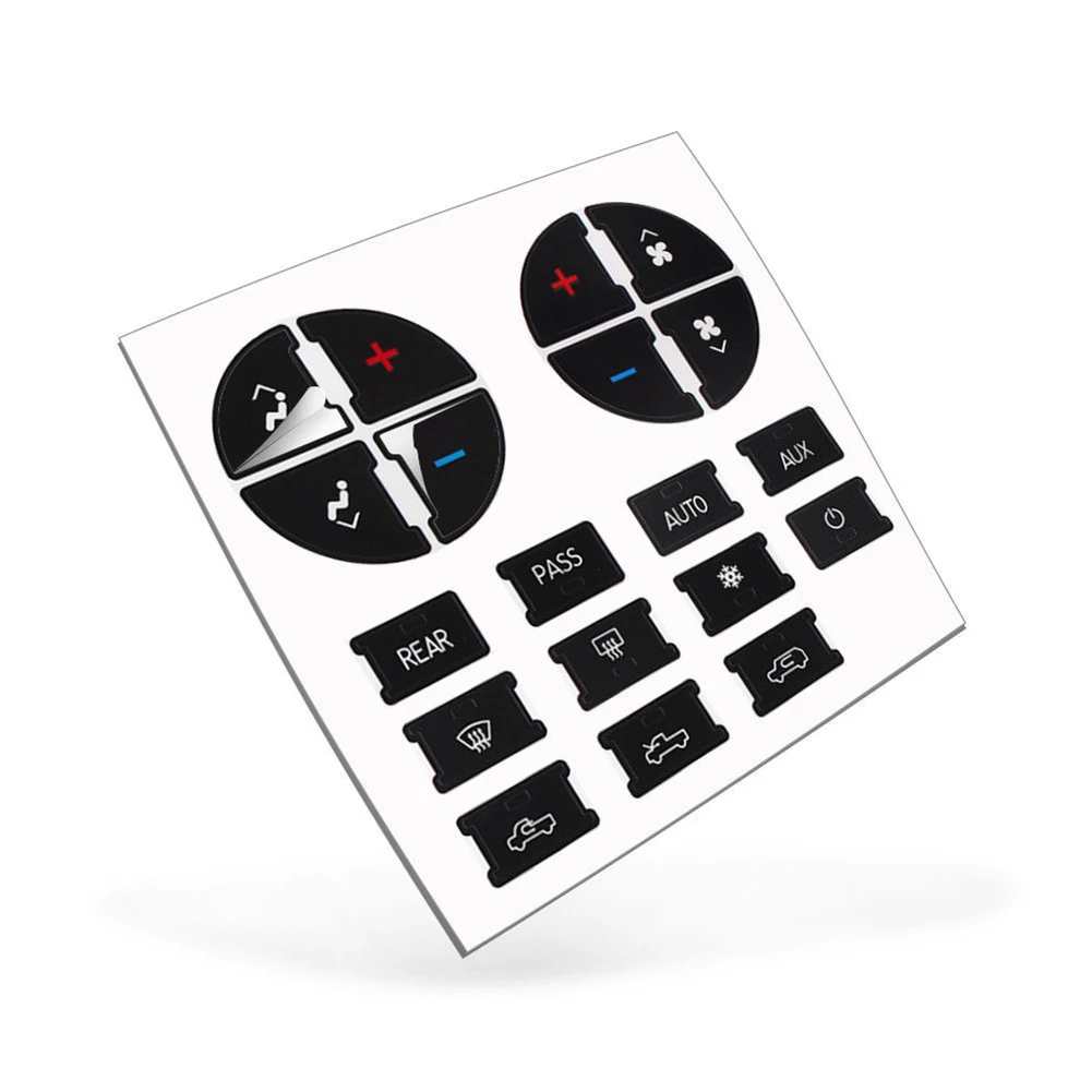 A//C Button Stickers Kit Dash Repair Replacement for W204 C300 2008-2014 Black