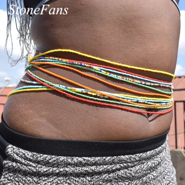 waist beads on big stomach