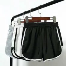 Mulheres quentes calças curtas novo verão casual feminino coreano estilo solto ajuste ins versátil cintura alta elástica poliéster preto