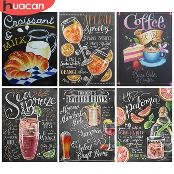 

HUACAN 5d Diamond Painting Full Square Drill Blackboard DIY Diamond Embroidery TEXT Mosaic Landscape Home Decor Craft Kit
