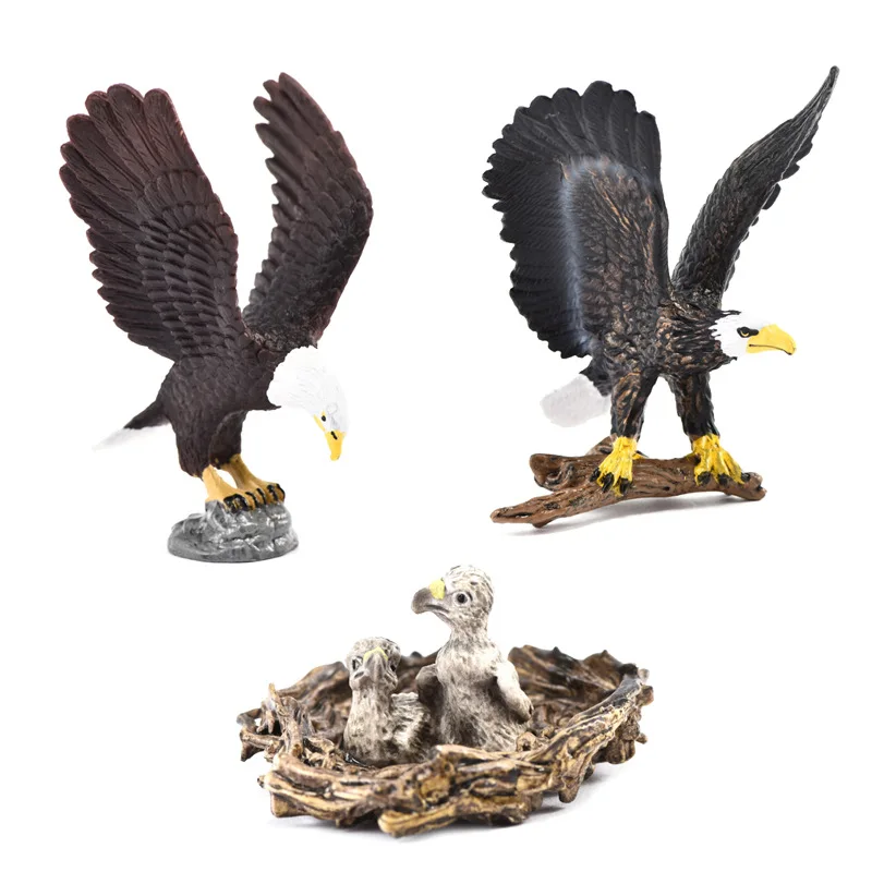 

Cross Border Animal Model Toy Eagle Sculpture Bald Eagle Cubs Model Ornaments Children'S Educational Toy