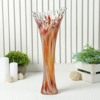 

Vase "Coral" red-white-manganese