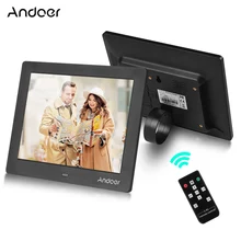 Andoer 8 дюймов цифровая фоторамка светодиодный электронный фотоальбом беспроводной пульт дистанционного управления Часы музыка видео для друзей