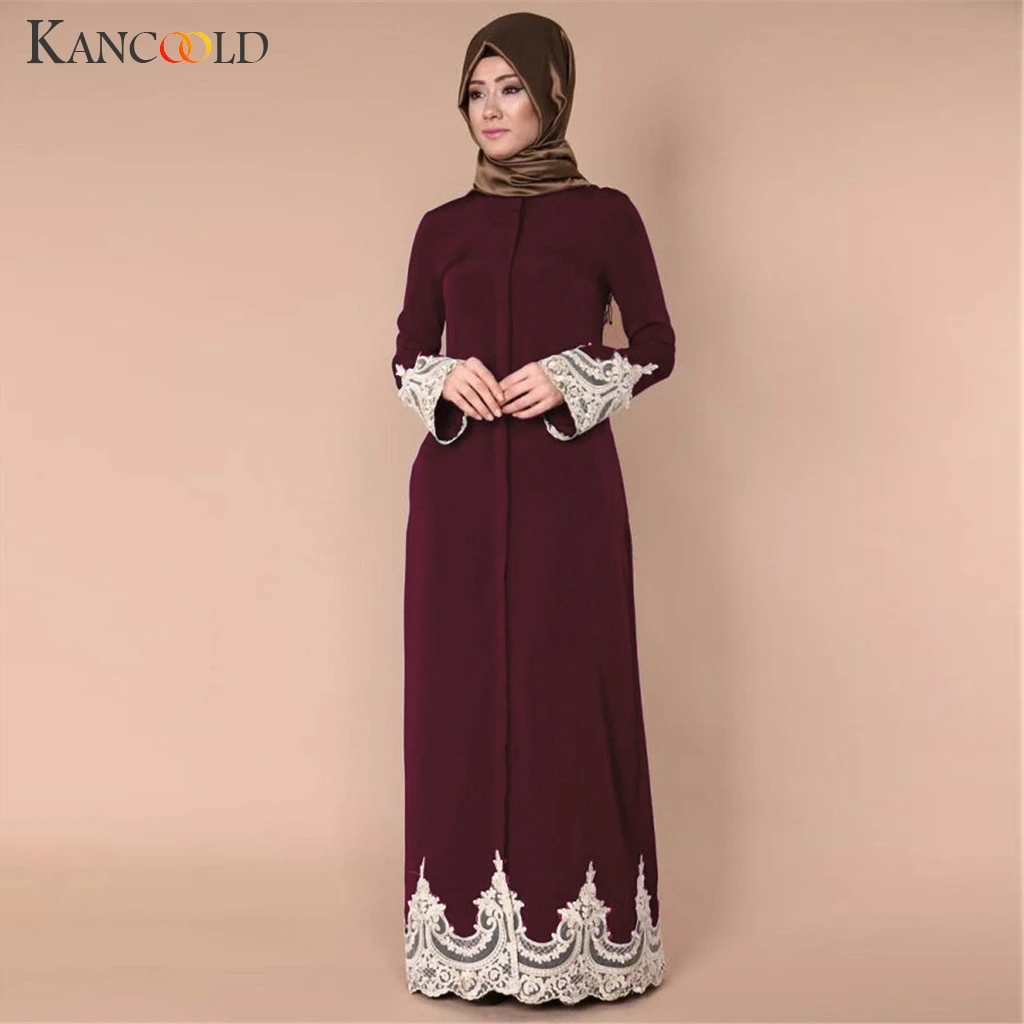 KANCOOLD, Дубай, кафтан, платье, мусульманское, вечерние, абайя, для женщин, арабский, кружевной кардиган, пэчворк, Турция, ислам, молитва, кафтан, марокаин, платья