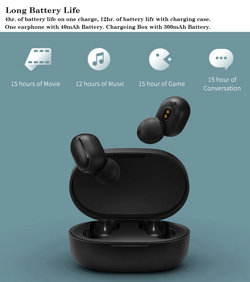 Оригинальные наушники Xiaomi Redmi Airdots Bluetooth 5,0 TWS True беспроводные стерео наушники с активным шумоподавлением