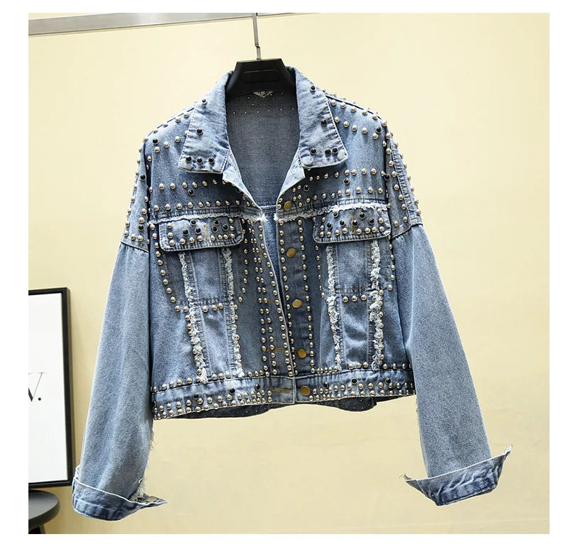 Женская джинсовая куртка в стиле панк, женские куртки и пальто, уличная ...