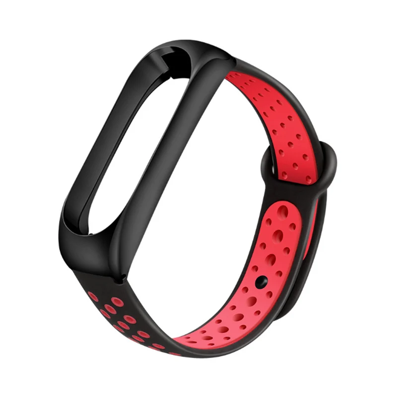 B black with red BOORUI mi Группа 4 металлической застежкой Нержавеющая сталь пояс из материала для Xiaomi mi группа 4 3 силиконовый двойной Цвет Correa mi band 3 ремень - Цвет: B black with red