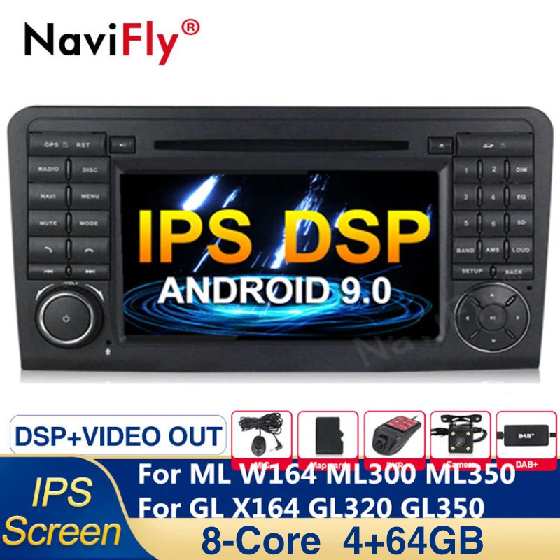 4G 8 Core Android 9 0 Автомобильный dvd Радио gps навигация для Mercedes Benz ML CLASS W164 ML300 ML350 GL X164 GL320