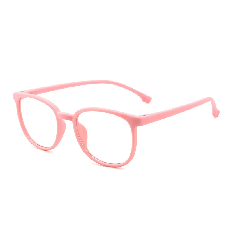 Pink Frame Оправа для очков для детей, анти-синий светильник, силиконовые очки, брендовая мягкая оправа для детей, простые очки, Детские оправа для глаз, очки - Цвет оправы: Pink Frame