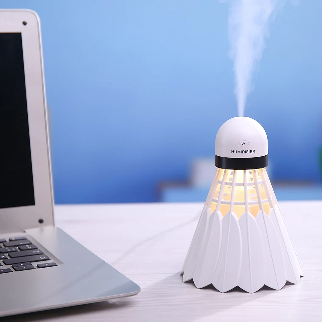 USB Badminton LED Night Light Humidifier Car Bedroom Office Home Air Purifier Electric Humidifier Essential Aroma Oil Diffuser