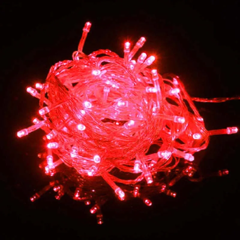 10M LED 110V 220V Colorful LED String Christmas Lights for New Year Party Wedding Decorations - Цвет: red