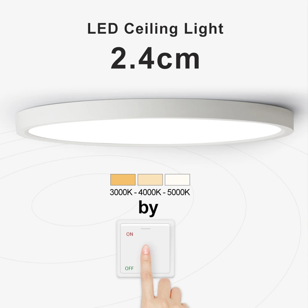 

Ultra Thin Round Modern 48W Led Ceiling Lights For Living Room Bedroom Study Room Dimmable Ceiling Lamp Fixtures Lighting