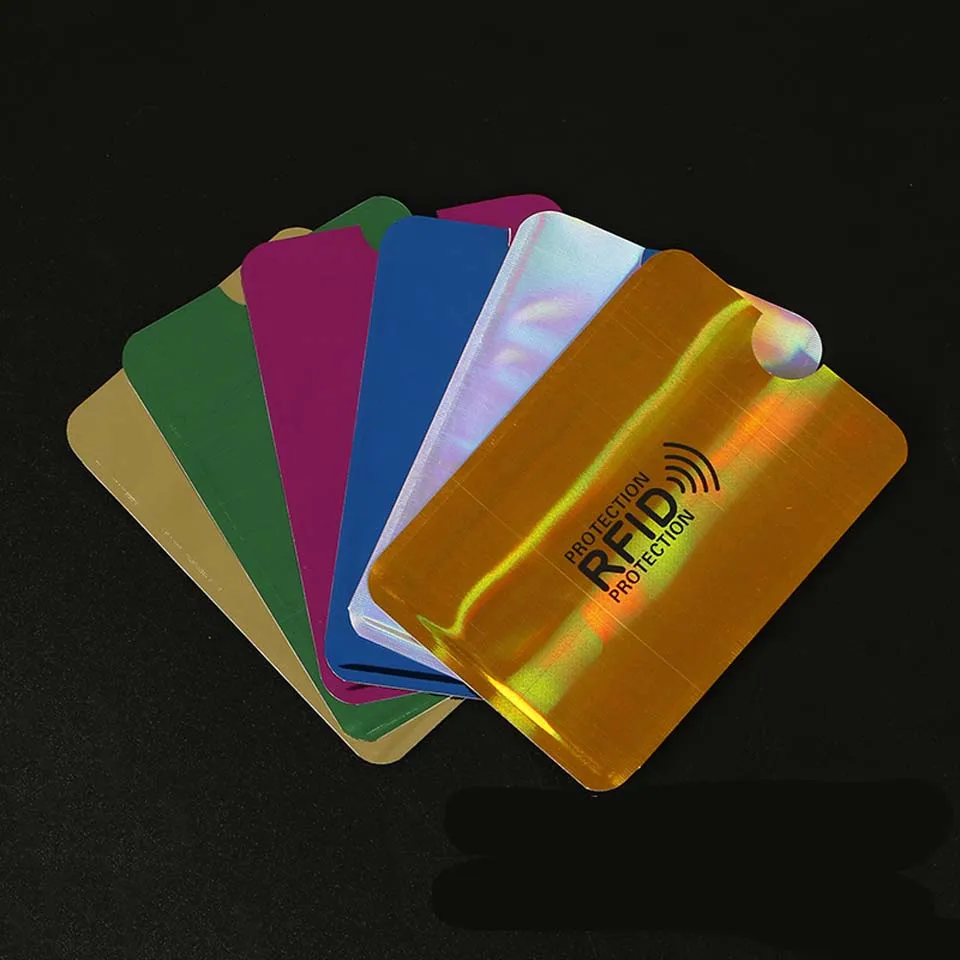 

5pcs Anti Rfid Wallet Blocking Reader Lock Bank Card Holder Id Bank Card Case Protection Metal Credit NFC Holder Aluminium