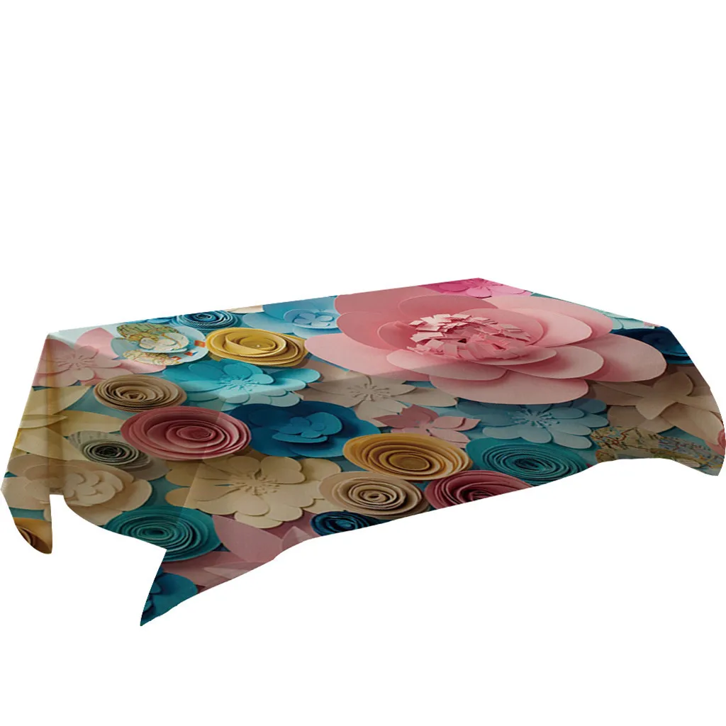 Скатерть 3D Цветок Скатерть прямоугольная чайный стол покрытие кухня столовая Свадьба День Рождения Декор для дома Manteles# LR3