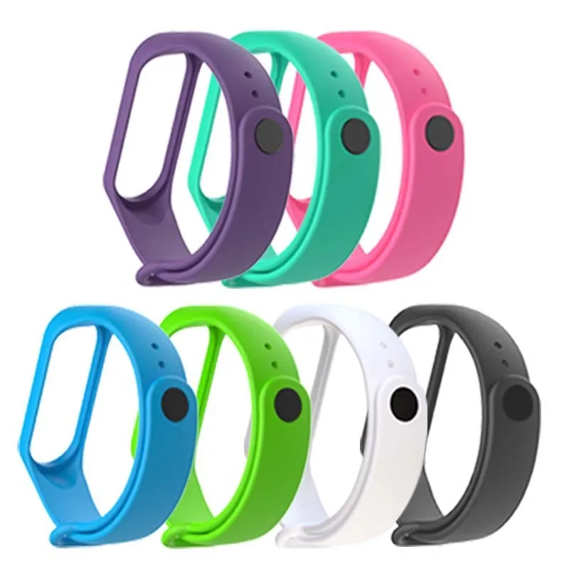 Цветные Ремешки для наручных часов mi band 3 Аксессуары pulseira mi band 3 ремешок замена силиконовый ремешок для xiaomi mi 4 умный Браслет