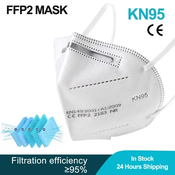 

KN95 Mascariilas FFP2 CE Mask White Masque FFP2 Mask Protection KN95 5 Layer Reusable Mask for Face with Filter Safty Masker