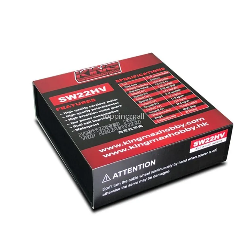 Programáveis da Vela do Guincho Água para rc 1-7t à Prova 20% de Desconto 22kg.cm do Metal de Digitas Rolamentos Duplos Servo Dwaterproof Kingmax Sw22hv 68g - Image 4