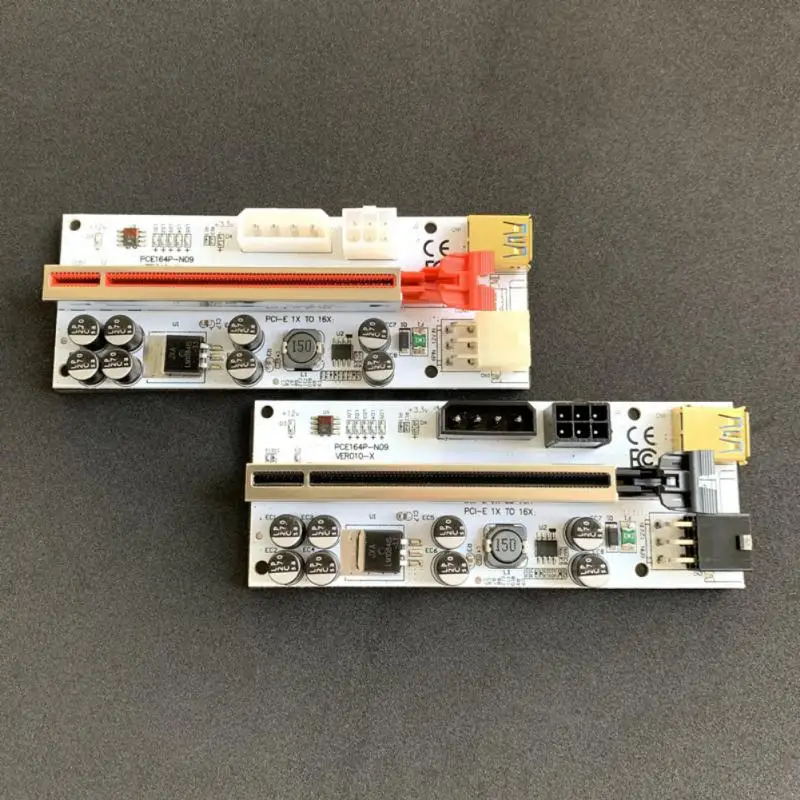 6 Pcs Pcie Riser 010 010X VER010 010S Plus USB 3.0 Pci E Express Cable Cabo Riser GPU X16 Extender PCI-E Riser Card Adapter 2
