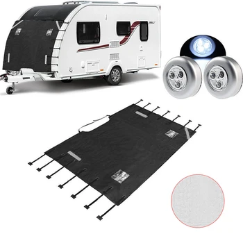 

TiOODRE Caravan Front Towing Cover Protector Covers Dust Proof Universal Front Towing Cover Reflective Strip Caravan Accessories
